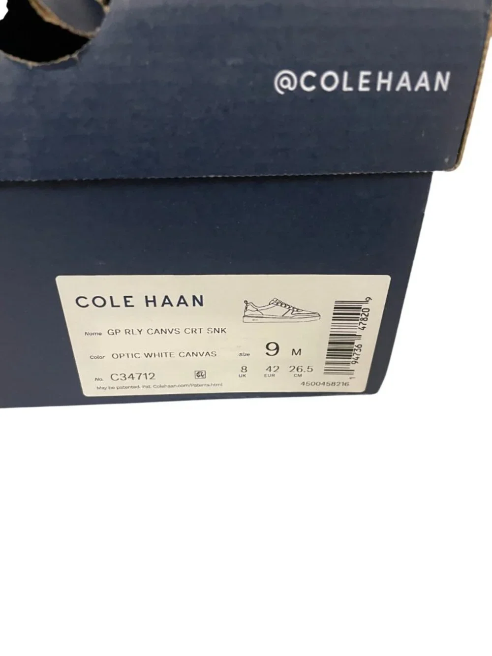Cole Haan GP Rally Canvas Court Sneaker Mens Size 9 Optic White C34712 EUC